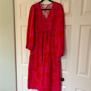 Kate Spade (Target collection) Pink & Red Floral Midi Dress